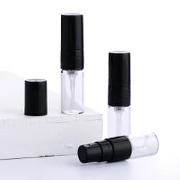 100 Pcs/Lot 1ml 2ml Mini Perfume Bottle Black Spray Refillable Empty Bottles Cosmetic Containers Portable Perfume Atomizer