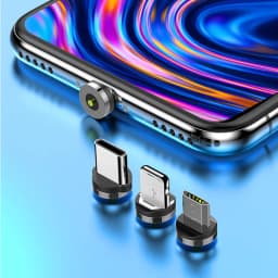 Round Magnetic Cable Plug Type C Micro USB C Plugs Fast Charging Phone Magnet Charger Plug for iPhone 1m Line Chargering