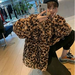 Winter Leopard Print Jacket Women's Stand Collar Warm Parkas Outwear 2026 New Autumn Winter Korean Female Loose Faux Fur Coats