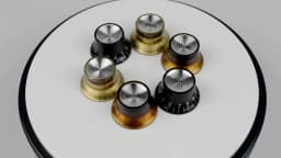 4pcs Guitar Top Hat Speed Control Knobs 2 Volumes & 2 Tones Silver Bell for LP SG Guitar