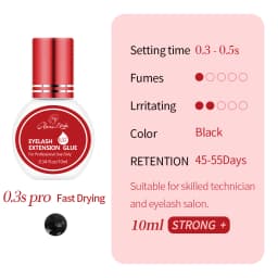 GLAMLASH Eyelash Extension Glue Individual False Lashes Black Adhesive Kit for Professional Use 0.3-2 Sec Dry Time