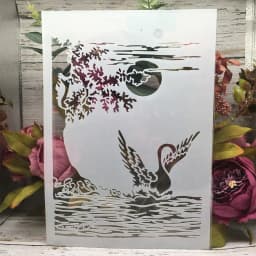 A4 29cm Moon Road Tree Night DIY Layering Stencils Wall Painting Scrapbook Coloring Embossing Album Decorative Template