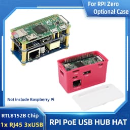 Raspberry Pi PoE Ethernet USB HUB HAT 3 X USB 2.0 Ports RJ45 802.3af RTL8152B Compatible for Raspberry Pi Zero W WH 1.3