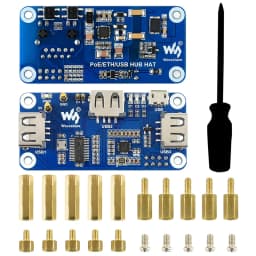 Raspberry Pi PoE Ethernet USB HUB HAT 3 X USB 2.0 Ports RJ45 802.3af RTL8152B Compatible for Raspberry Pi Zero W WH 1.3