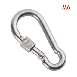 M4~M12 304 Silver Stainless Steel Lock Ring Safety Snap Hook Carabiner Spring Snap Quick Link Outdoor Climbing Gear Equipment