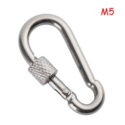 M4~M12 304 Silver Stainless Steel Lock Ring Safety Snap Hook Carabiner Spring Snap Quick Link Outdoor Climbing Gear Equipment