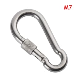M4~M12 304 Silver Stainless Steel Lock Ring Safety Snap Hook Carabiner Spring Snap Quick Link Outdoor Climbing Gear Equipment