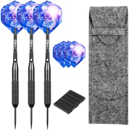 CyeeLife 26 Gram Darts Steel Tip with Dart Bag & Extra Standard Flights & Plastic Accessory, House Dart Set 3 Packs