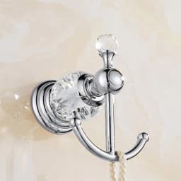 Luxury Crystal Silver Bathroom Accessories Set Chrome Polished Brass Bath Hardware Set Wall Mounted Bathroom Products Banheiro
