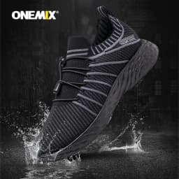 ONEMIX Waterproof Running Shoes for Men Breathable Light Women Training Walking Sneakers Outdoor Trekking Slip-on Sports Shoes