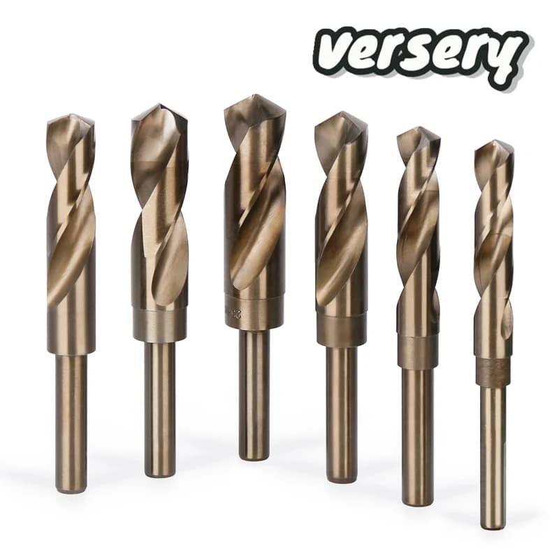 Versery 13-35mm 12.7mm Round Shank Reduced 1/2'' Twist Drill Bits HSS M2 Hole Saw Wood Iron Stainless Steel Aluminum