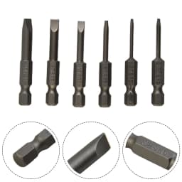 6pcs 50mm Slotted Tip Screwdriver Bit S2 Alloy Steel Flat Head Slotted Magnetic Screwdrive Hand Repair Kits Tools