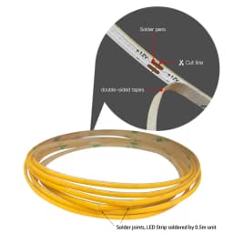 5V 3mm Super Thin COB LED Strip Light for Toy DIY Decor USB Battery Powered 480LED/m Cool White Flexible Tape Lights Red