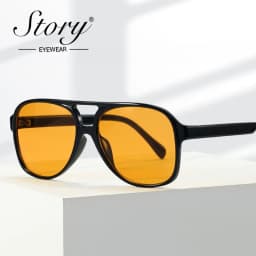 STORY Fashion Vintage Fashion Orange Pilot Sunglasses Women Men Brand Designer Retro Tortoise Aviation Sun Glasses UV400 S40032N