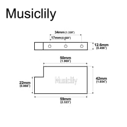 Musiclily Ultra Full Solid Brass/Steel L Shaped Tremolo Block for Electric Guitar Floyd Rose Locking Tremolo Bridge