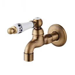 Antique Brass Basin Faucet Kitchen Faucet Garden taps Wall Mounted Lavatory Bathroom Mop Water Tap Washing Machine Faucet