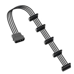 High Quality 1 Pcs Practical Durable PC Server 4 Pins IDE Molex 1 to 5 SATA Power Cable Adapter Splitter Cables 18AWG Black 40cm