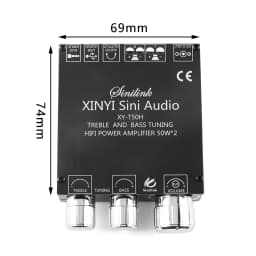 TPA3116D2 50W+50W Bluetooth 5.0 Subwoofer Amplifier Board 2.0 Channel High Power Audio Stereo AUX USB Bass CAR AMP T50L T50H