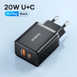 Baseus 20W USB Charger Support Type C PD Fast Charging Dual USB Port Portable Phone Charger For iPhone 17 16 15 14 13 12 Pro Max