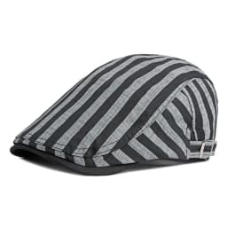 LDSLYJR Cotton Solid Color Striped Newsboy Caps Flat Peaked Cap Men and Women Painter Beret Hats 12