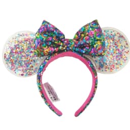 Disney New February Pirate Mickey Mouse Ear Headband Sequin Hair Bow Cosplay Party Headwear Girl Toy Birthday Gift