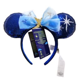 Disney New February Pirate Mickey Mouse Ear Headband Sequin Hair Bow Cosplay Party Headwear Girl Toy Birthday Gift