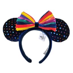 Disney New February Pirate Mickey Mouse Ear Headband Sequin Hair Bow Cosplay Party Headwear Girl Toy Birthday Gift