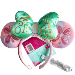 Disney New February Pirate Mickey Mouse Ear Headband Sequin Hair Bow Cosplay Party Headwear Girl Toy Birthday Gift
