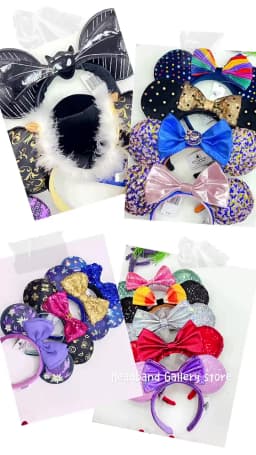 Disney New February Pirate Mickey Mouse Ear Headband Sequin Hair Bow Cosplay Party Headwear Girl Toy Birthday Gift