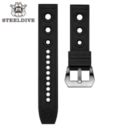 STEELDIVE Automatic Mechanical Strap Replacement Watch Bands Automatic Dive Watches Blue Rubber Strap 20/22mm