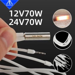 Mellow 1pcs 3D Printer Parts Heating Tube 6*20mm 12V 24V 70W Ceramic Cartridge Heater for Mk8 CR10 Ender 3 V6 HotEnd J-Head