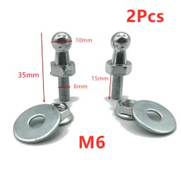 2x 10mm M8 M6 Universal Boot Bonnet Gas Strut End Fitting Connector Ball Screw Bolt Pin With Gasket Nut for Spring Lift Supports