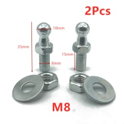 2x 10mm M8 M6 Universal Boot Bonnet Gas Strut End Fitting Connector Ball Screw Bolt Pin With Gasket Nut for Spring Lift Supports