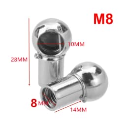 2x 10mm M8 M6 Universal Boot Bonnet Gas Strut End Fitting Connector Ball Screw Bolt Pin With Gasket Nut for Spring Lift Supports