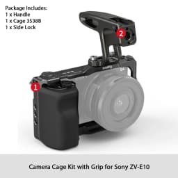 SmallRig for Sony ZV-E10 Cage with Silicone Grip and Built-in Quick Release Plate for Arca-Swiss Cage Rig Kit w Cold Shoe 3538