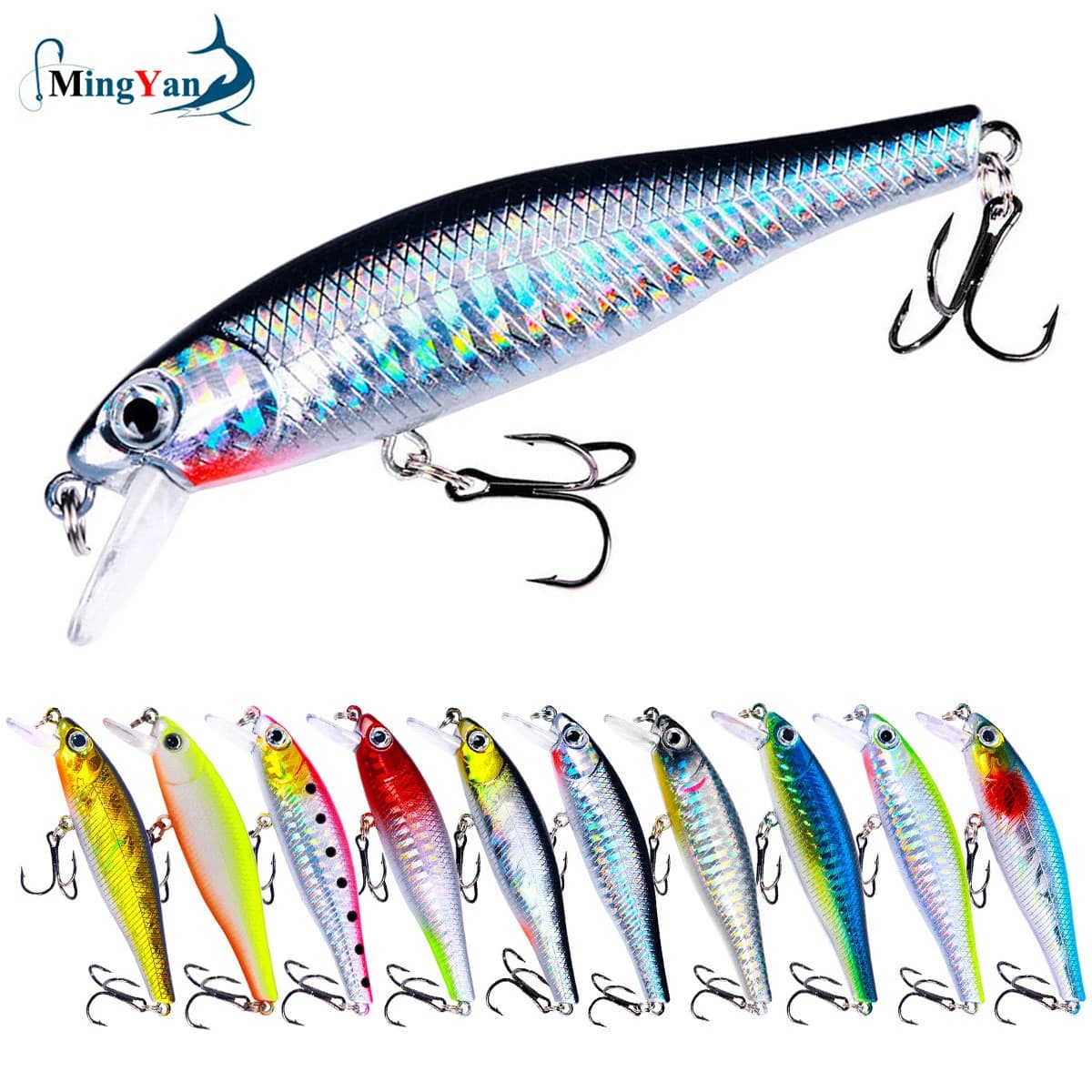 1PCS Minnow Fishing Lure Artificial Hard Bait Bionic 3D Eyes 8.8cm 9g Floating Wobbler Crankbait Bass Trolling Fishing Tackle