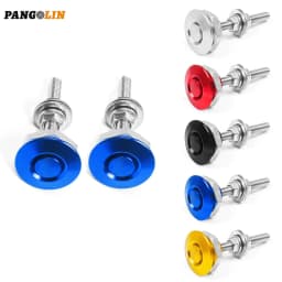 2x Universal Aluminum Bumper Quick Release Fasteners Kit Fit for Car Trunk Fender Hatch Lid Black Engine Bonnet Lock Latch Clips