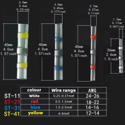 Waterproof Solder Connector Terminals,Heat Shrink Casing with Solder Connectors,Electrical Butt Wire Connector Sealing Tube