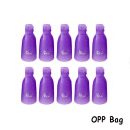 10 Pcs/Bag Colorful Acrylic Nail Art Soak Off Cap Clips Nails Cleaning Manicure UV Gel Polish Soak off Wrap Tools For Finger