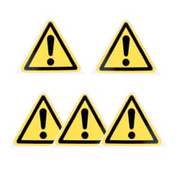 5Pc PVC Warning Signs Sticker Logo Security Safety Labels Water-Resistant Oil-Proof Warning Tag Wall Machine Sticker 25/50/100mm