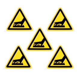 5Pc PVC Warning Signs Sticker Logo Security Safety Labels Water-Resistant Oil-Proof Warning Tag Wall Machine Sticker 25/50/100mm