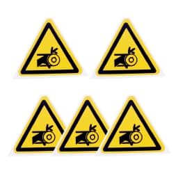 5Pc PVC Warning Signs Sticker Logo Security Safety Labels Water-Resistant Oil-Proof Warning Tag Wall Machine Sticker 25/50/100mm