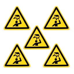 5Pc PVC Warning Signs Sticker Logo Security Safety Labels Water-Resistant Oil-Proof Warning Tag Wall Machine Sticker 25/50/100mm