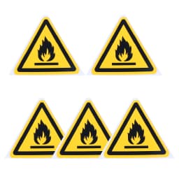 5Pc PVC Warning Signs Sticker Logo Security Safety Labels Water-Resistant Oil-Proof Warning Tag Wall Machine Sticker 25/50/100mm