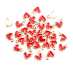 50Pcs 9x10mm Small Colorful Alloy Heart Charms Cute Love Pendants For DIY Bracelet Necklaces Jewelry Making Accessories