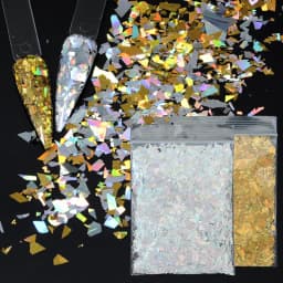 10g Holographic Glitter Irregular Flakes For Epoxy Resin Filler Sparkly Gold Silver Resin Sequins Tumbler Art Moule Resine Epoxy