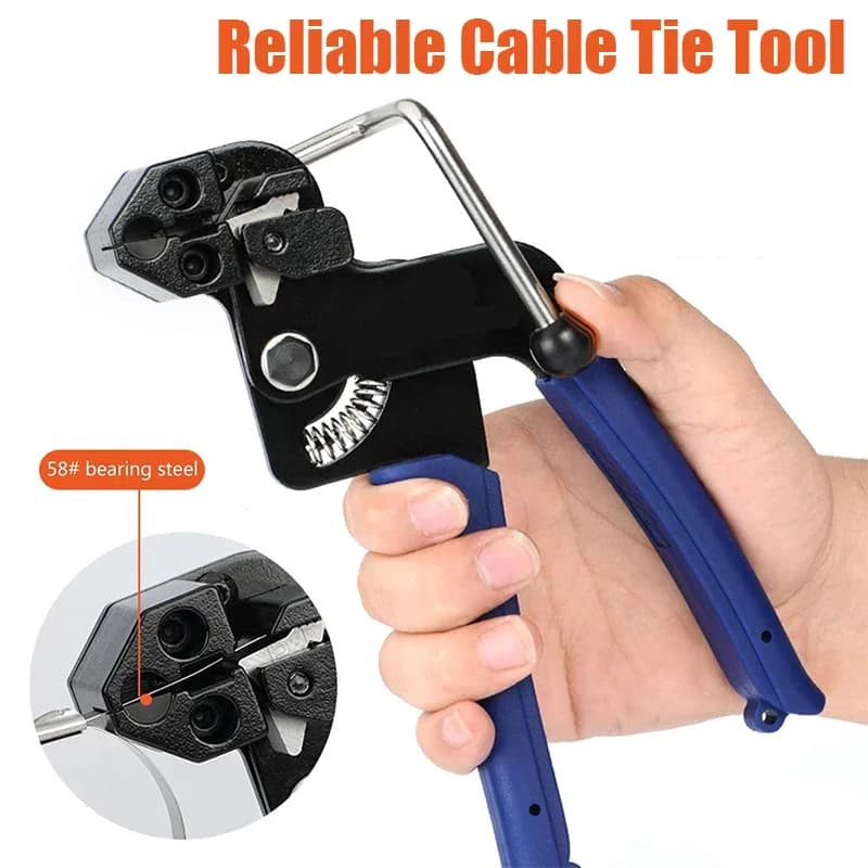 Cable Ties Plier Stainless Steel Locking Tie Hand Wrap Tool Multi-Purpose Cutting Tension Automatic Zip Tie Gun Durable