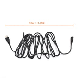 Car USB Charging Cable Wire With Mini Micro Type-C Port for Dashcam Car DVR Camera Video Recorder / GPS, Lengh 3.5m ( 11.5ft )