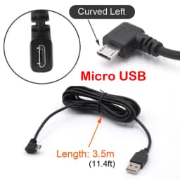 Car USB Charging Cable Wire With Mini Micro Type-C Port for Dashcam Car DVR Camera Video Recorder / GPS, Lengh 3.5m ( 11.5ft )
