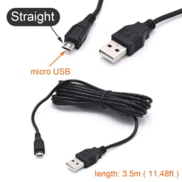 Car USB Charging Cable Wire With Mini Micro Type-C Port for Dashcam Car DVR Camera Video Recorder / GPS, Lengh 3.5m ( 11.5ft )